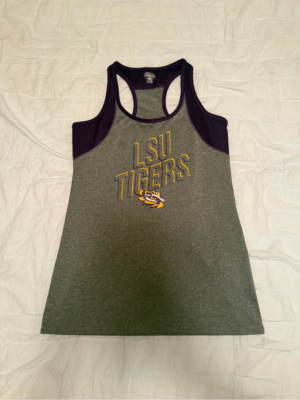 LSU Rivalry Threads Purple and Gray Racerback Tank